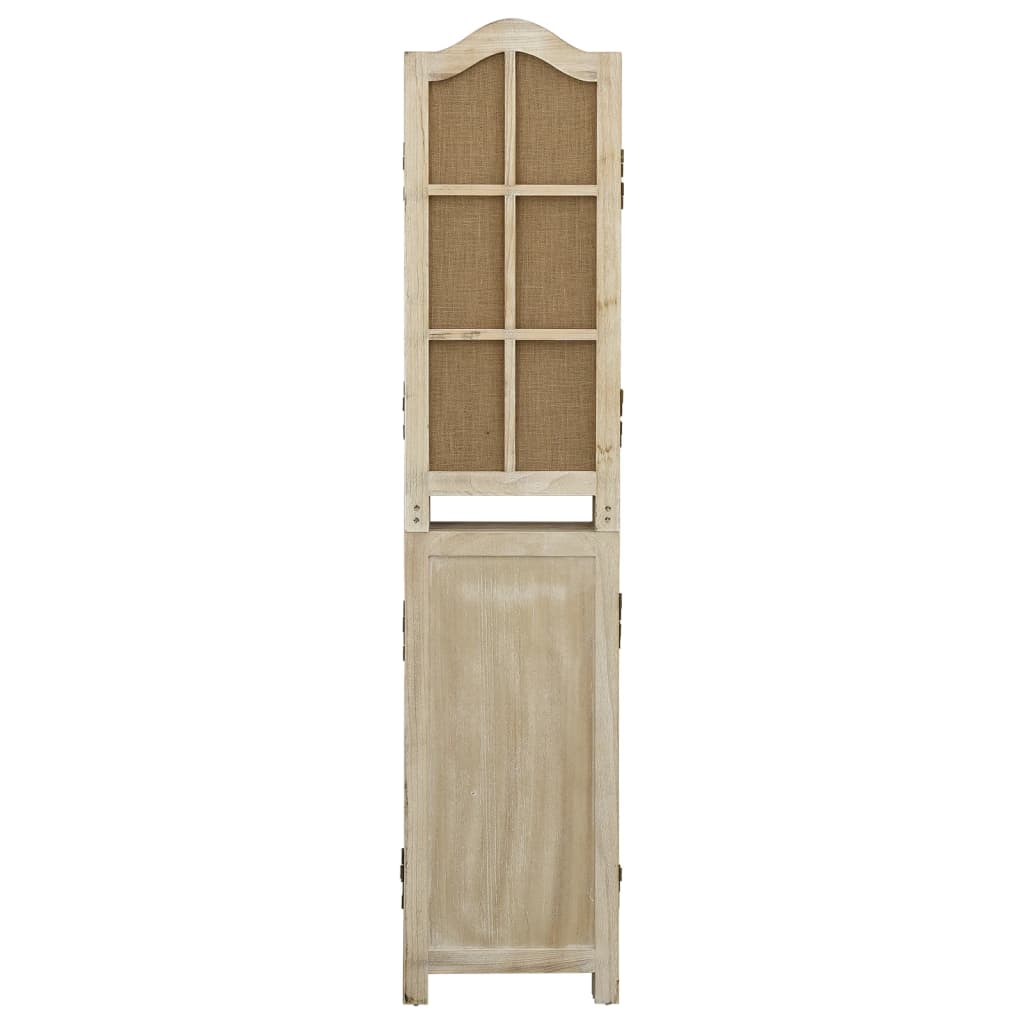 Brown Fabric 6-Panel Room Divider, 214x165 cm Privacy Screen
