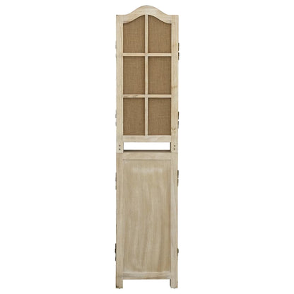 Brown Fabric 6-Panel Room Divider, 214x165 cm Privacy Screen
