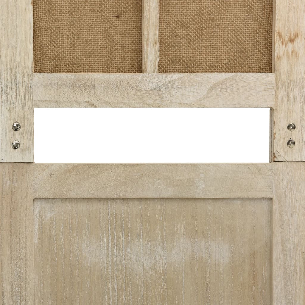 Brown Fabric 6-Panel Room Divider, 214x165 cm Privacy Screen