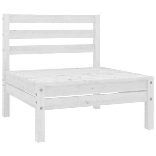 White Solid Pine Wood Garden Middle Sofa