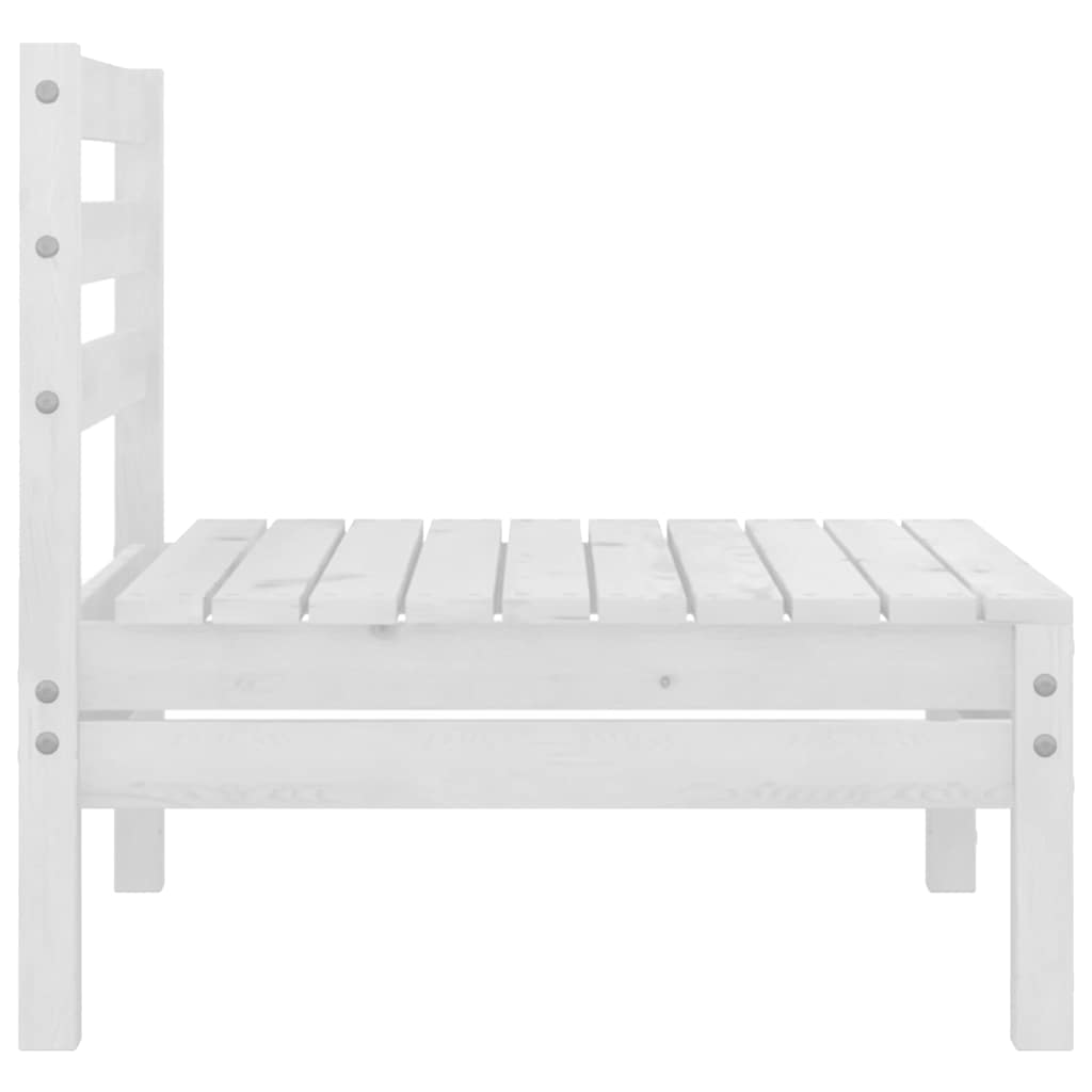 White Solid Pine Wood Garden Middle Sofa
