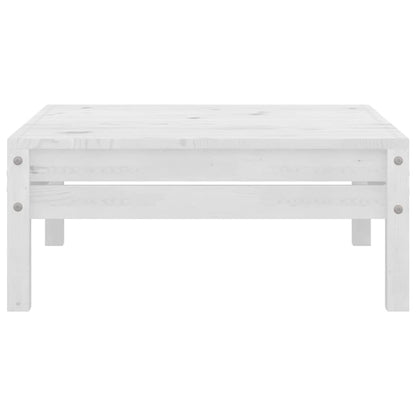 White Pinewood Garden Footstool: Solid & Stylish Outdoor Comfort