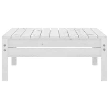 White Pinewood Garden Footstool: Solid & Stylish Outdoor Comfort