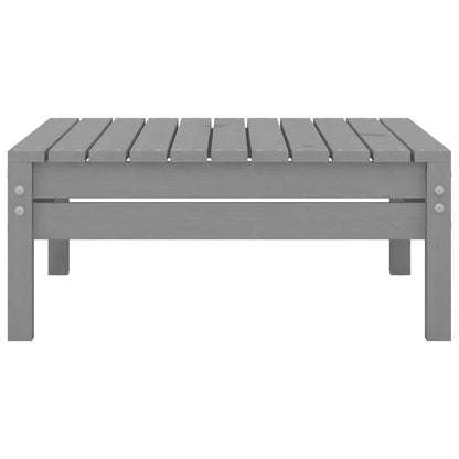 Grey Solid Pinewood Garden Footstool - Durable & Stylish