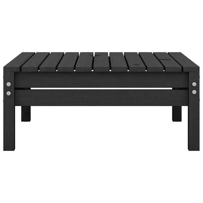 Black Solid Pinewood Garden Footstool - Stylish Outdoor Comfort