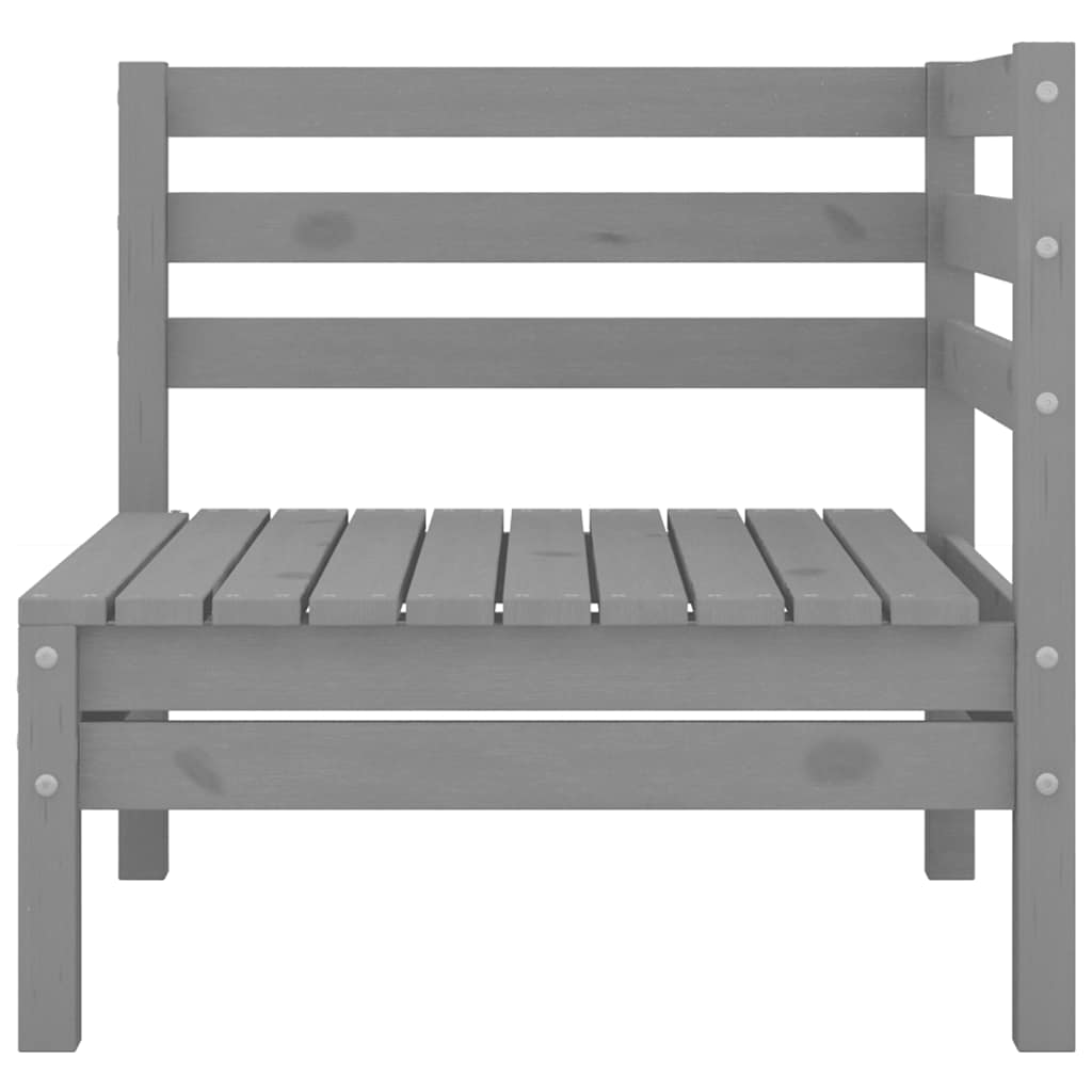 Grey Solid Pinewood Garden Corner Sofas - 2-Piece Set