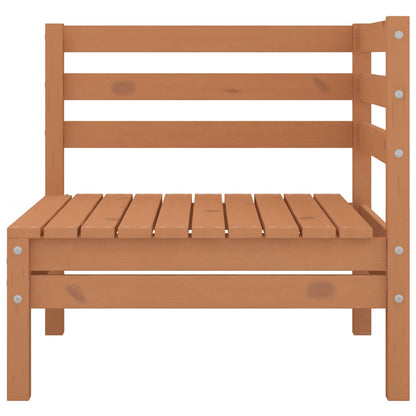Honey Brown Solid Pinewood Garden Corner Sofas - 2 pcs Set