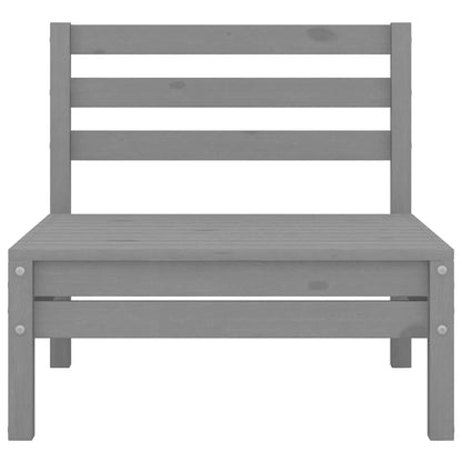 Elegant Grey Pinewood Garden Middle Sofas Set - 2 Pieces