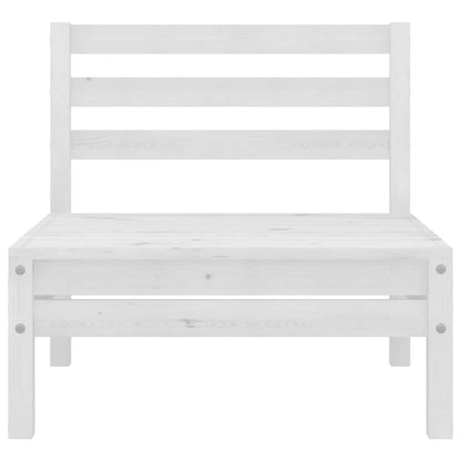 4-Piece White Pinewood Garden Middle Sofas Set