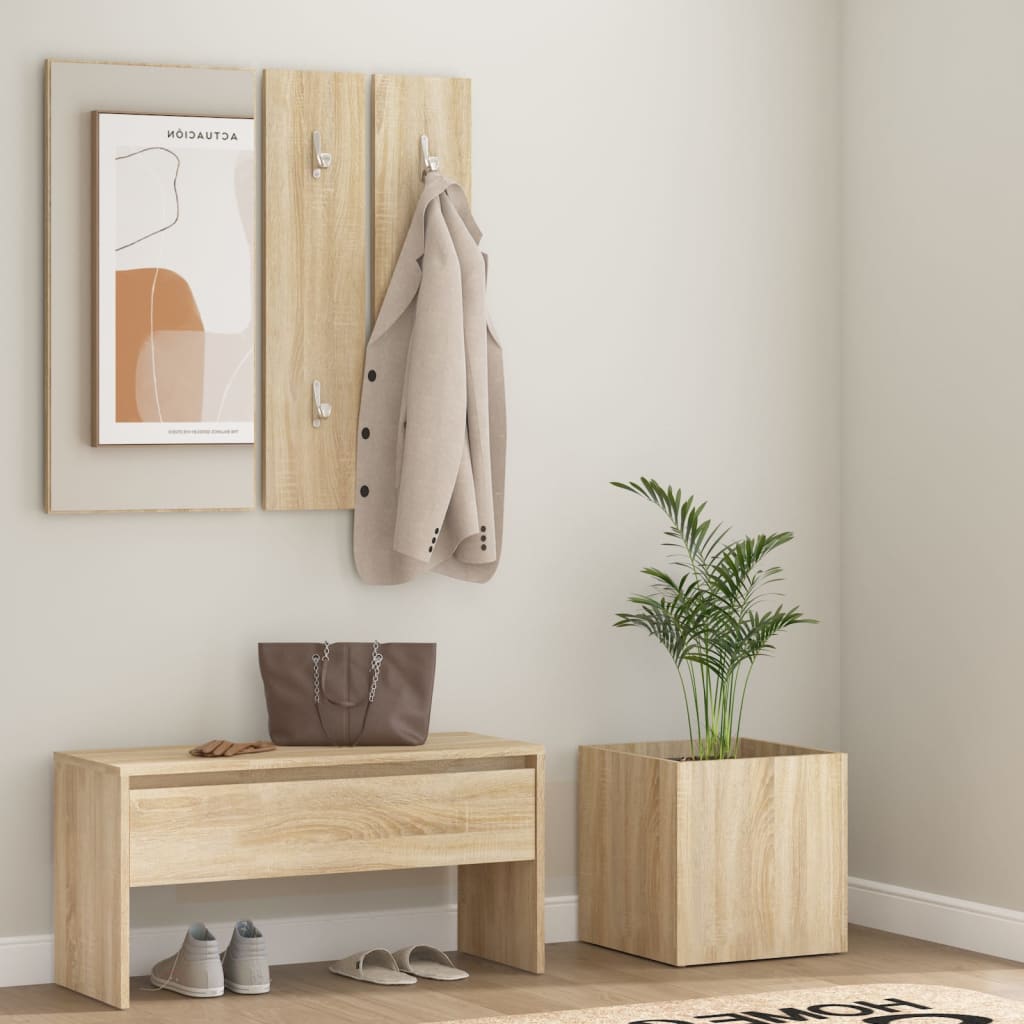 Sonoma Oak Hallway Furniture Set - Engineered Wood Design