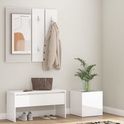 Sleek High Gloss White Hallway Furniture Set - Engineered Wood