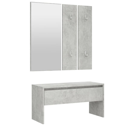 Concrete Grey Engineered Wood Hallway Furniture Set