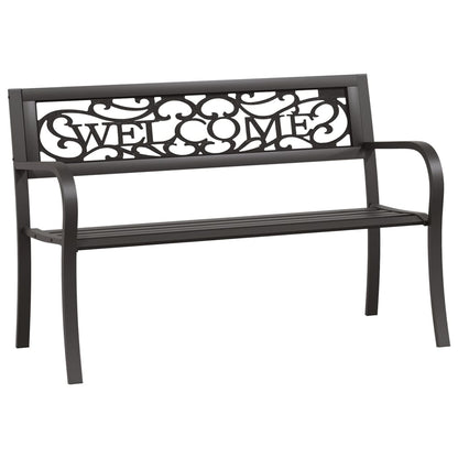 Elegant 125 cm Garden Bench - Durable Steel, Sleek Black Finish