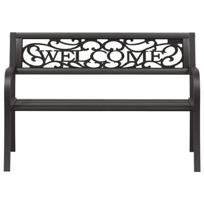 Elegant 125 cm Garden Bench - Durable Steel, Sleek Black Finish