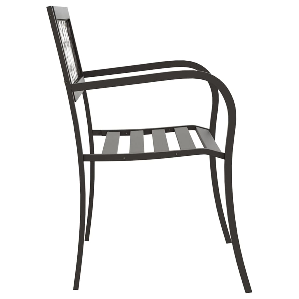 Elegant 125 cm Garden Bench - Durable Steel, Sleek Black Finish