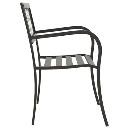 Elegant 125 cm Garden Bench - Durable Steel, Sleek Black Finish