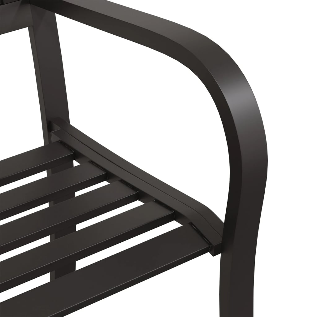 Elegant 125 cm Garden Bench - Durable Steel, Sleek Black Finish