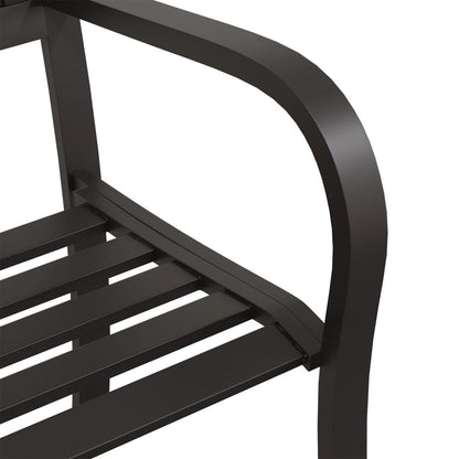 Elegant 125 cm Garden Bench - Durable Steel, Sleek Black Finish