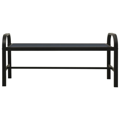 Black Steel & WPC Garden Bench - 124.5 cm Stylish Outdoor Seat