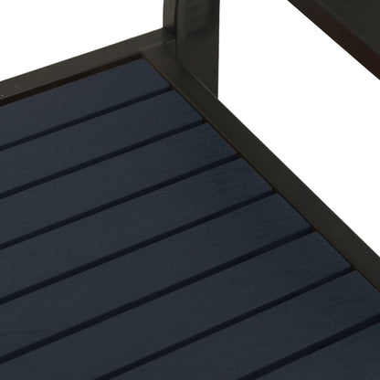 Black Steel & WPC Garden Bench - 124.5 cm Stylish Outdoor Seat