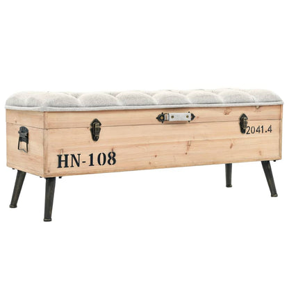 Rustic Solid Firwood Storage Bench, 110 cm - Stylish & Durable
