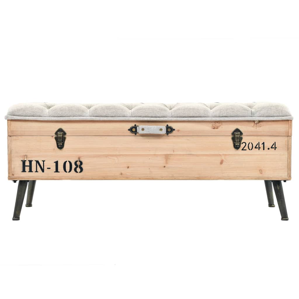 Rustic Solid Firwood Storage Bench, 110 cm - Stylish & Durable