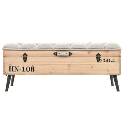 Rustic Solid Firwood Storage Bench, 110 cm - Stylish & Durable