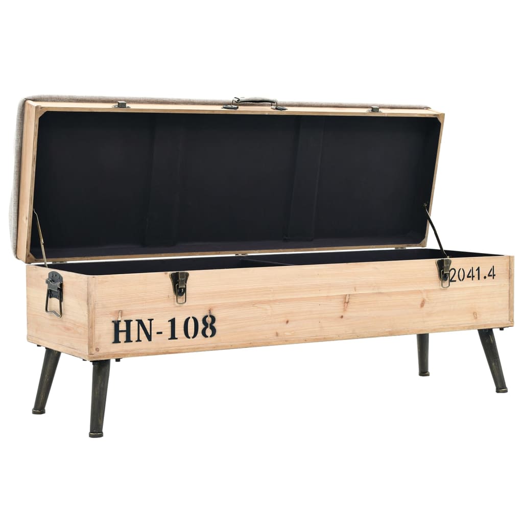 Rustic Solid Firwood Storage Bench, 110 cm - Stylish & Durable