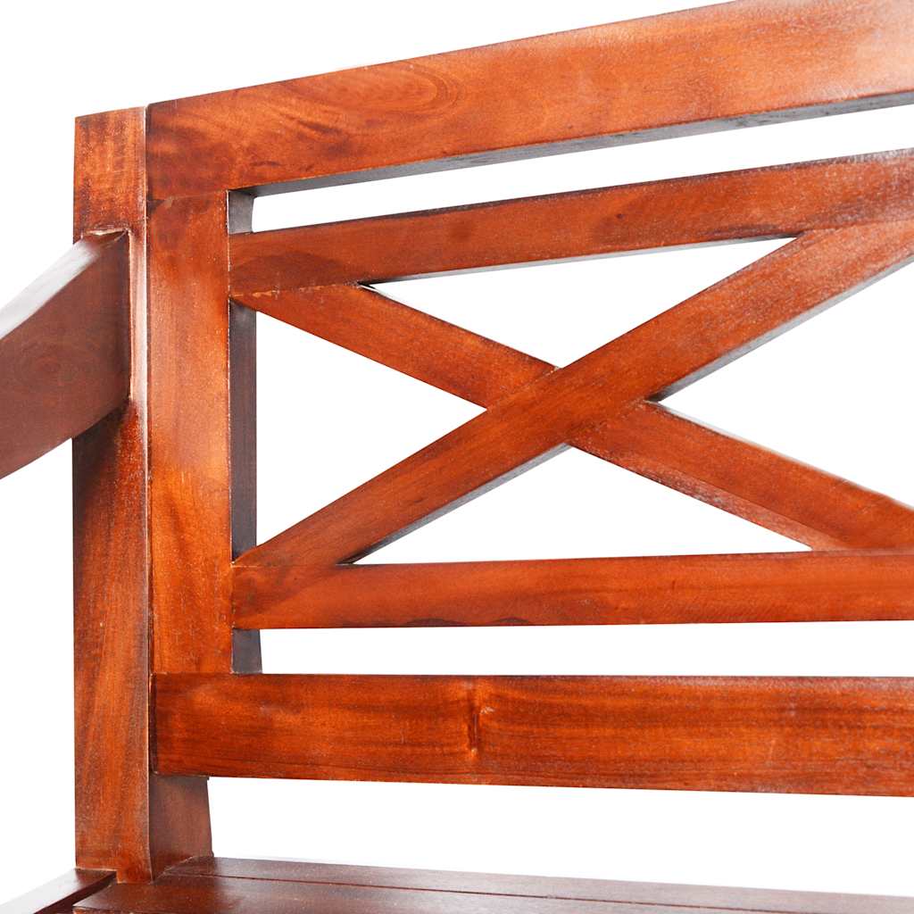 Solid Mahogany Batavia Bench 123cm - Dark Brown Finish