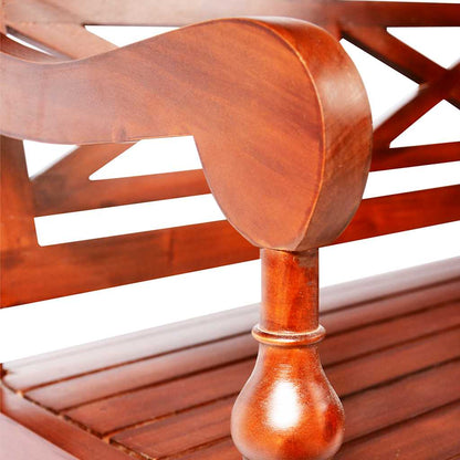 Solid Mahogany Batavia Bench 123cm - Dark Brown Finish