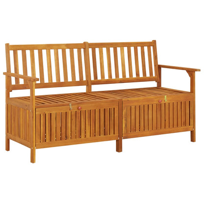 Solid Acacia Wood Storage Bench, 148 cm, Natural Finish