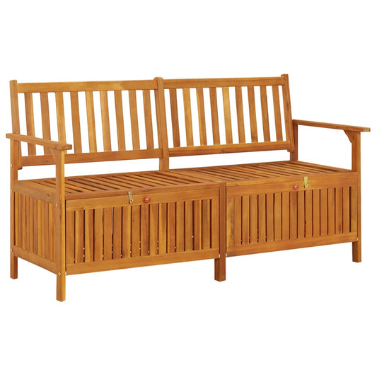 Solid Acacia Wood Storage Bench, 148 cm, Natural Finish