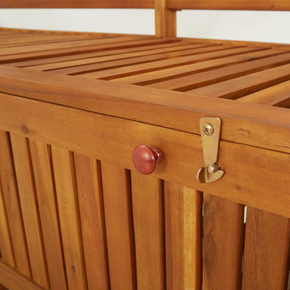 Solid Acacia Wood Storage Bench, 148 cm, Natural Finish