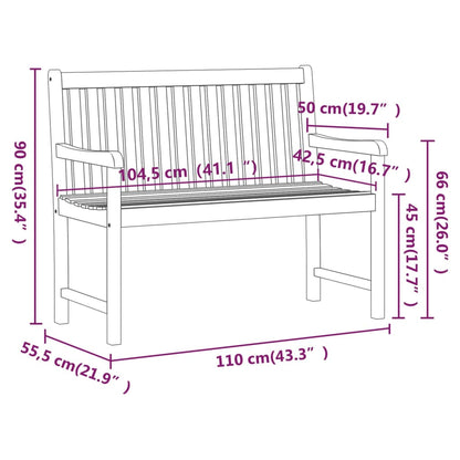 Solid Acacia Wood Garden Bench, 110 cm - Durable & Stylish Seating