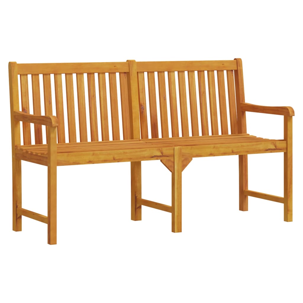 Solid Acacia Wood Garden Bench, 150 cm - Elegant Outdoor Seating