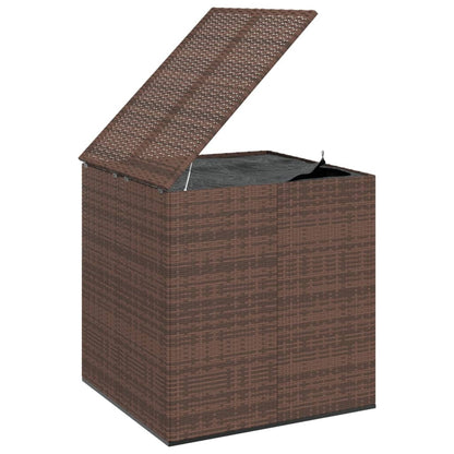 Brown PE Rattan Garden Cushion Box 100x97.5x104 cm - Stylish Storage