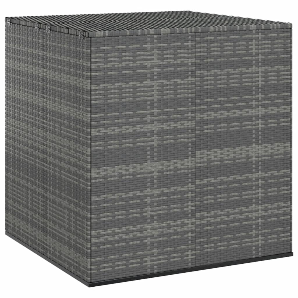 Spacious Grey PE Rattan Garden Cushion Box - 100x97.5x104 cm