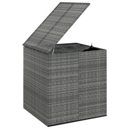 Spacious Grey PE Rattan Garden Cushion Box - 100x97.5x104 cm