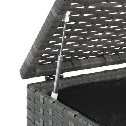 Spacious Grey PE Rattan Garden Cushion Box - 100x97.5x104 cm