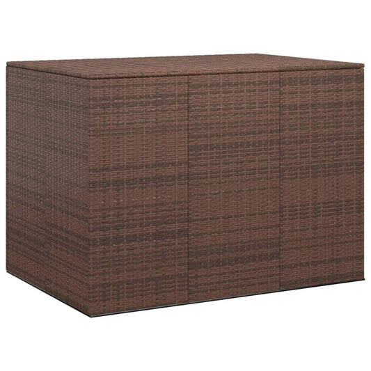 Brown PE Rattan Garden Cushion Box 145x100x103 cm - Stylish Storage