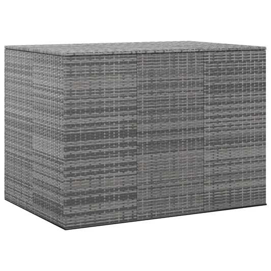 Grey PE Rattan Garden Cushion Box, 145x100x103 cm - Stylish Storage
