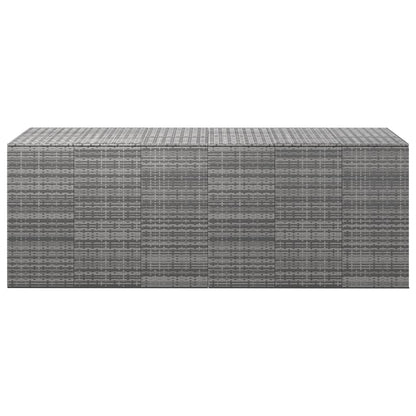 Grey PE Rattan Garden Cushion Box - 291x100.5x104 cm
