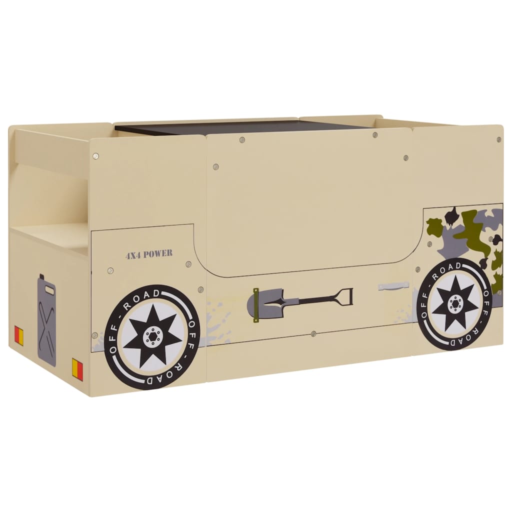 Kids Off-Road Car Table & Chair Set - Durable MDF, 3 Piece