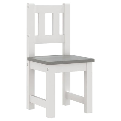White & Grey 3-Piece Kid's Table & Chair Set - Durable MDF