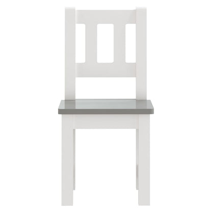 White & Grey 3-Piece Kid's Table & Chair Set - Durable MDF