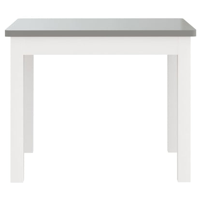 White & Grey 3-Piece Kid's Table & Chair Set - Durable MDF