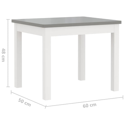 White & Grey 3-Piece Kid's Table & Chair Set - Durable MDF