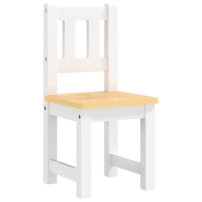 Kids 3-Piece Table & Chair Set - White & Beige MDF