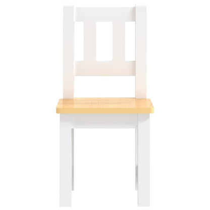 Kids 3-Piece Table & Chair Set - White & Beige MDF