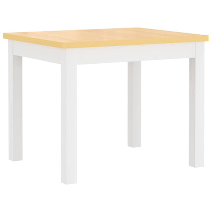 Kids 3-Piece Table & Chair Set - White & Beige MDF